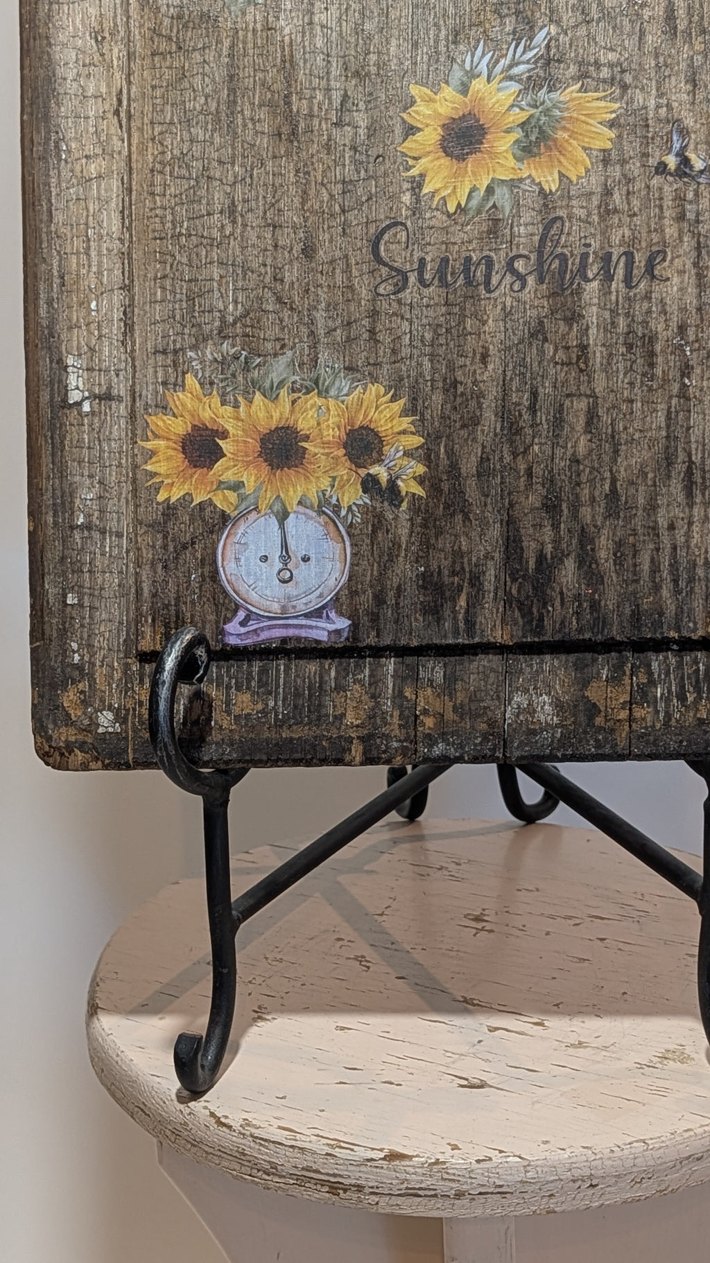 Sunflowers on Distressed Wood