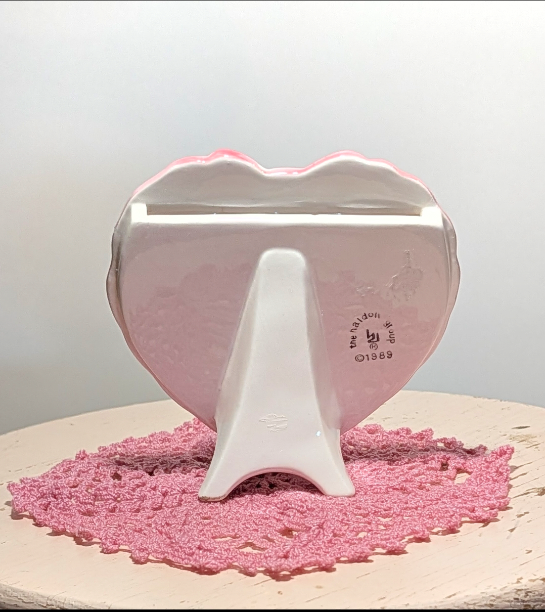 Striped Pink and White Bow Frame