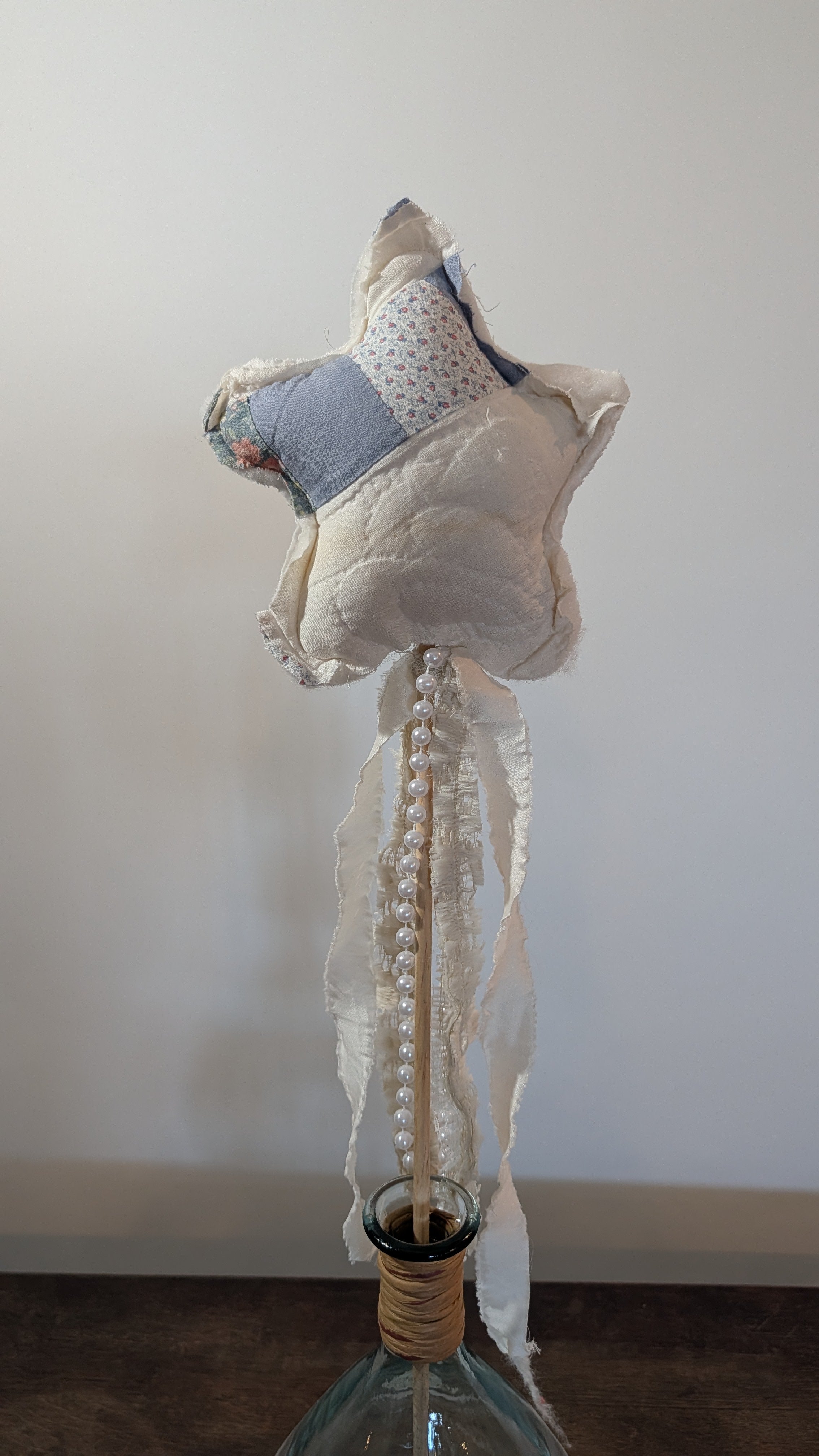 Soft Blue and White Fabric Star