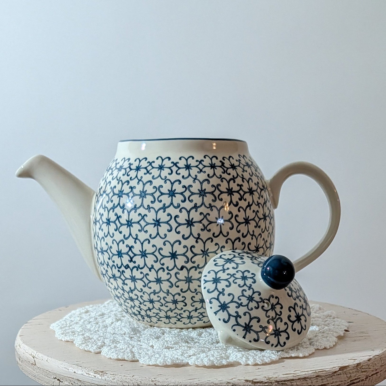 Blue and White Tea Pot