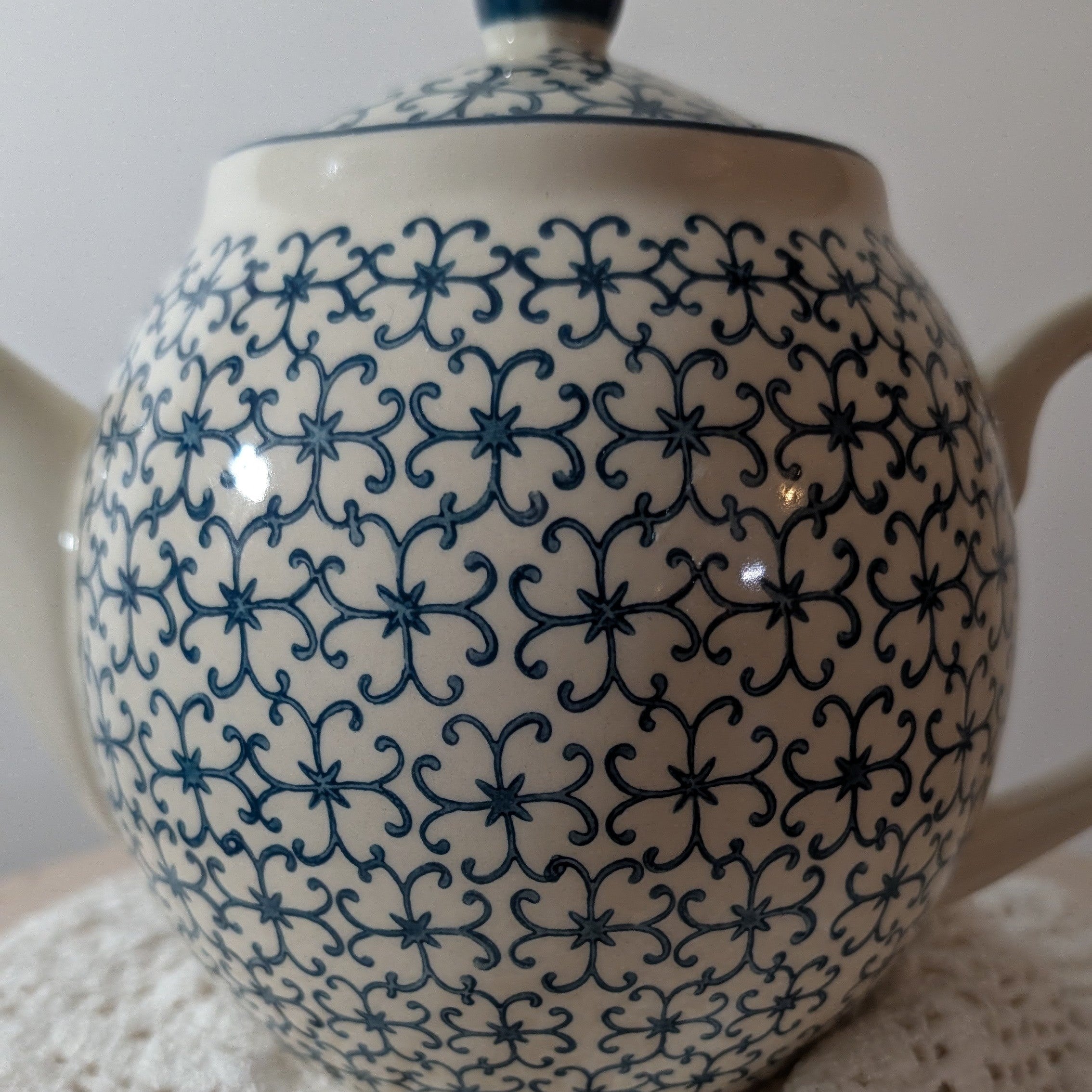 Blue and White Tea Pot